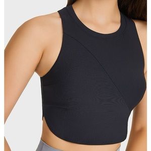 Built in bra, cropped racerback yoga top